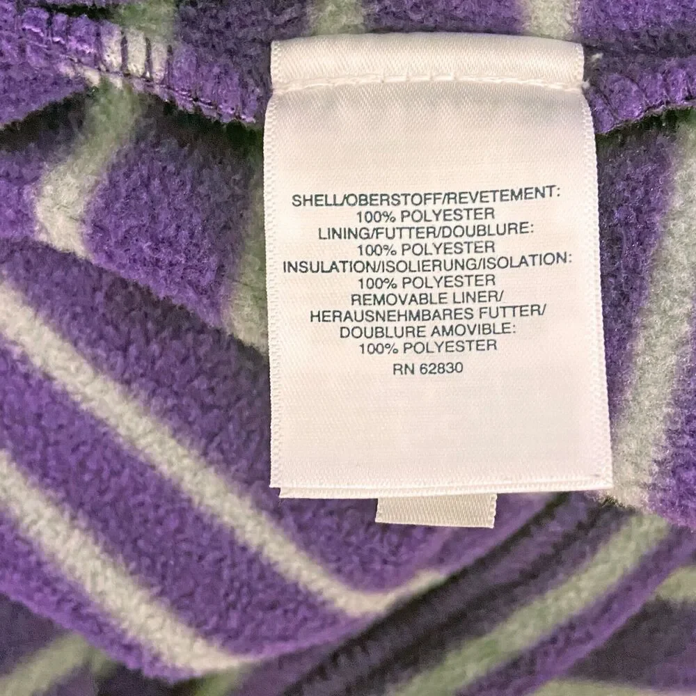 Lands' End Girls 3-in-1 Stormer Parka Size XL (16) Purple Gray Hood Fleece Lined